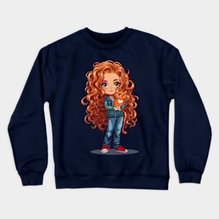 Ginger Girl Ginger Cat Crewneck Sweatshirt